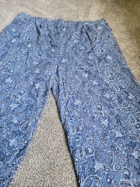 torrid Blue Paisley Wide-Leg Pull-On Pants